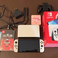 Nintendo Switch OLED Bianca + Giochi + MicroSD 512