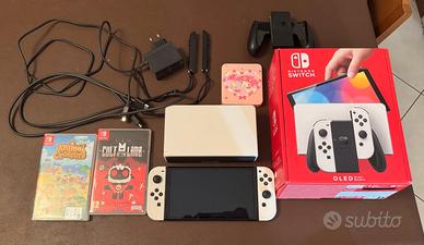 Nintendo Switch OLED Bianca + Giochi + MicroSD 512