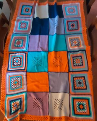 coperta baby di puro cotone all'uncinetto 