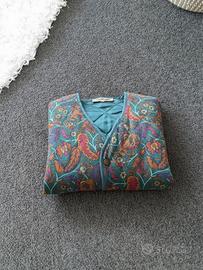 NaraCamicie Vintage Gilet Trapuntato Floreale