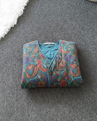 NaraCamicie Vintage Gilet Trapuntato Floreale