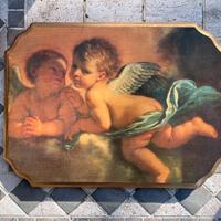 Quadro su tavola sagomata con Angioletti