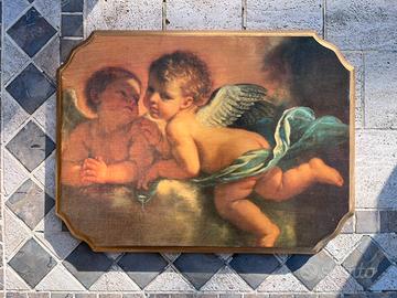 Quadro su tavola sagomata con Angioletti
