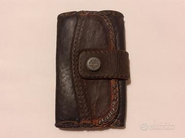 Portachiavi Timberland in pelle nera sei anelli