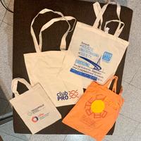 Set 4 borse di tela vari marchi