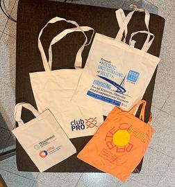 Set 4 borse di tela vari marchi