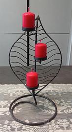 Portacandele con design a foglia con candele r