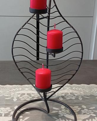 Portacandele con design a foglia con candele r
