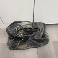 Borsa da viaggio grigia con striature