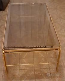 Tavolino in ottone e vetro