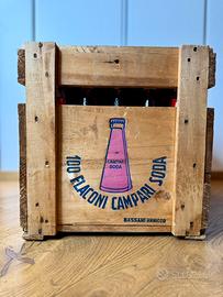 Campari Soda cassa in legno 1968 Vintage