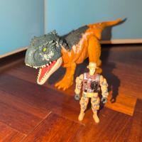 dinosauro Jurassic World + soldato