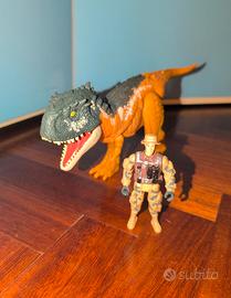 dinosauro Jurassic World + soldato