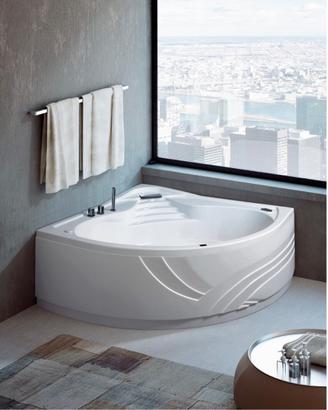 Vasca angolare con cascata 140x140