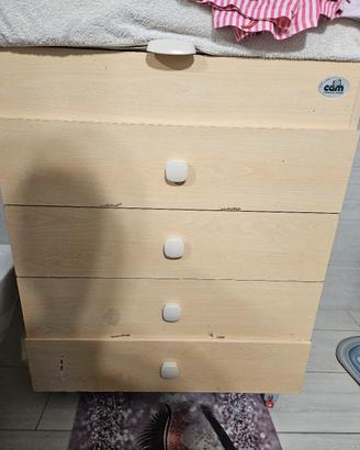 fasciatoio in legno con cassetti