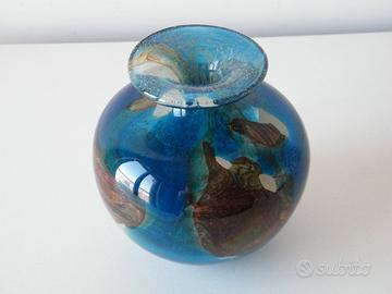 Vasetto blu cobalto in Pasta Vitrea di Murano