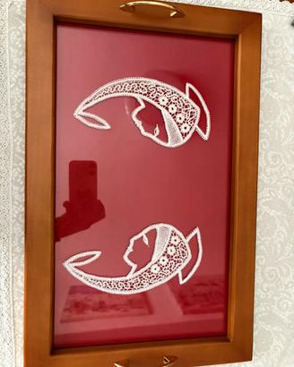 Madonnina ricamata in pizzo di cantu