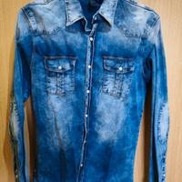 camicia jeans elasticizzata nuova 