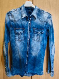 camicia jeans elasticizzata nuova 