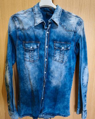 camicia jeans elasticizzata nuova 