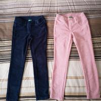 Coppia pantaloni ciniglia Benetton 7-8 anni
