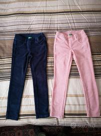 Coppia pantaloni ciniglia Benetton 7-8 anni