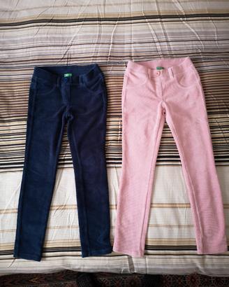 Coppia pantaloni ciniglia Benetton 7-8 anni