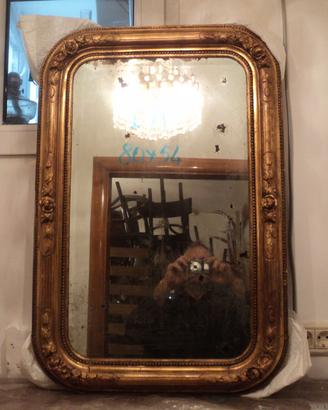 specchio depoca con doratura brunito di epoca 800