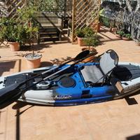 Kayak pesca, carrellino, GPS, motore
