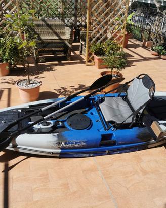 Kayak pesca, carrellino, GPS, motore