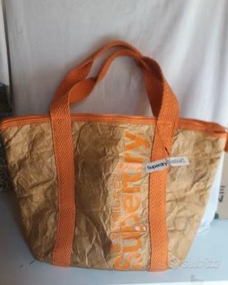 BORSA SHOPPER "SUPERDRY" IN CARTA CERATA E TESSUTO