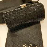 Pochette nera con pailletes Luisa Sapgnoli