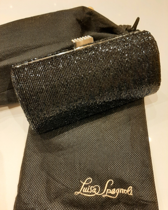 Pochette nera con pailletes Luisa Sapgnoli