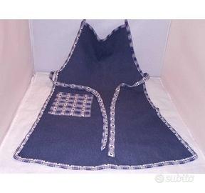 GREMBIULE UNISEX IN TELA JEANS-PETTORINA E TASCA