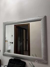 Specchio glitterato argentato