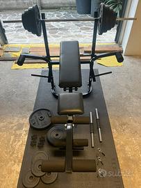Panca palestra vidaXL + 67,5 kg pesi + bilanciere