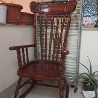 Sedia a dondolo vero legno