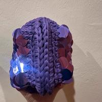 Pochette lavorata a mano Clutch viola paillettes.