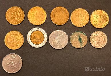 Lotto 11 Monete Vecchie Lire Italiane