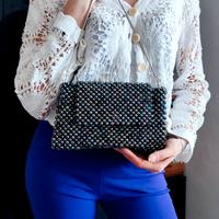 Borsa da sera nera cangiante handmade 
