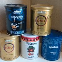 5 barattoli vuoti del caffè LAVAZZA per arredo bar