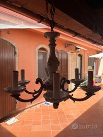 Lampadario in stile Capodimonte a 6 luci - Vintage