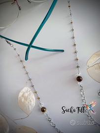 Portaocchiali trasformabile con occhio di tigre