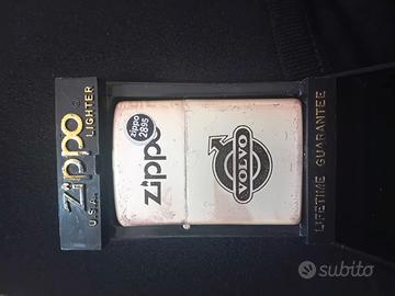accendino vintage zippo volvo con custodia 