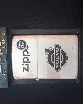accendino vintage zippo volvo con custodia 