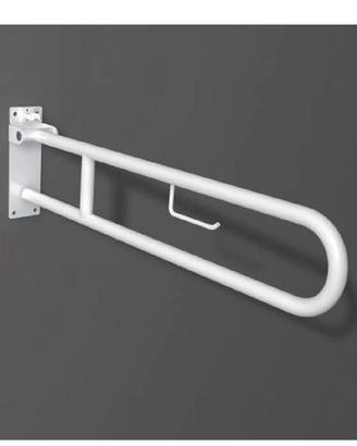 MANIGLIONE  CON PORTAROTOLO PER BAGNO DISABILI