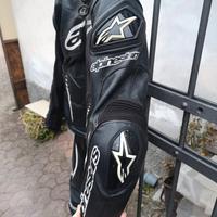 giacca moto 50 in pelle alpinestars nera