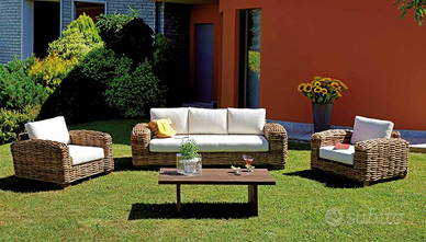 Set Bangalore in rattan gigante naturale