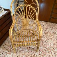 Sedia di vimini anni 80