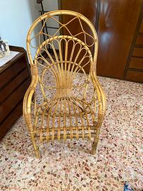 Sedia di vimini anni 80